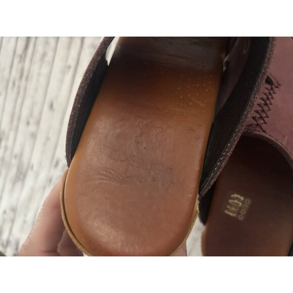 Dansko Suede Leather Slip On Wedge Clogs Women’s US 8.5 Purple Mauve - Picture 5 of 13